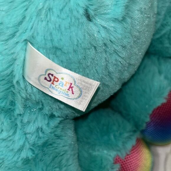 Spark Create Imagine Unicorn Blue/Purple Big Sparkly Eye Plush Animal.NWT - Picture 5 of 7